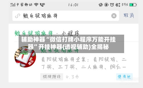 辅助神器“微信打牌小程序万能开挂器	”开挂神器{透视辅助}全揭秘-第2张图片