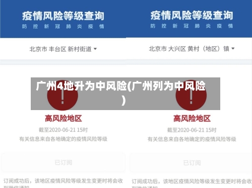 广州4地升为中风险(广州列为中风险)-第1张图片