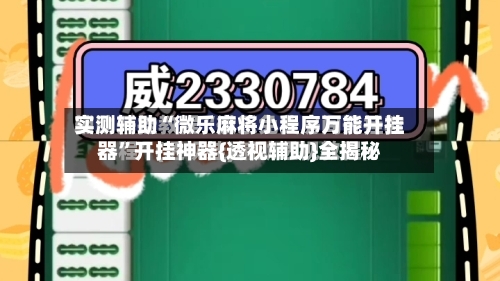 实测辅助“微乐麻将小程序万能开挂器	”开挂神器{透视辅助}全揭秘-第1张图片
