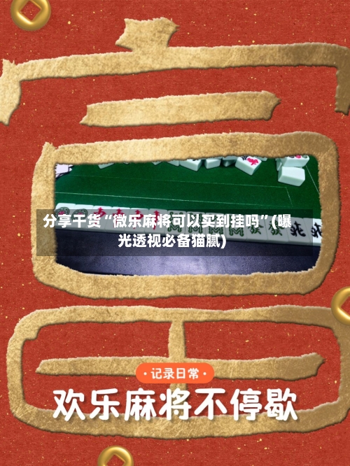 分享干货“微乐麻将可以买到挂吗”(曝光透视必备猫腻)-第3张图片