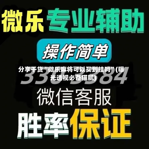 分享干货“微乐麻将可以买到挂吗	”(曝光透视必备猫腻)-第2张图片
