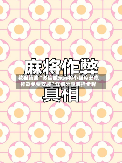 教程辅助“微信微乐麻将小程序必赢神器免费安装”详细分享装挂步骤-第2张图片