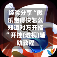 经验分享“微乐跑得快怎么知道对方开挂”开挂(透视)辅助教程-第3张图片