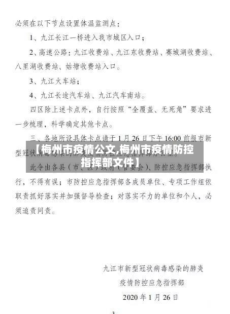 【梅州市疫情公文,梅州市疫情防控指挥部文件】-第3张图片
