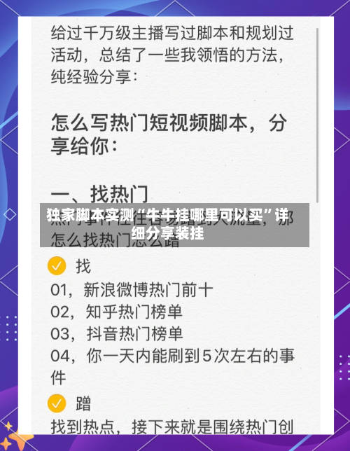 独家脚本实测“牛牛挂哪里可以买”详细分享装挂-第2张图片