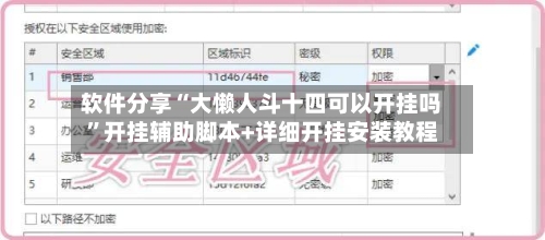 软件分享“大懒人斗十四可以开挂吗”开挂辅助脚本+详细开挂安装教程-第1张图片