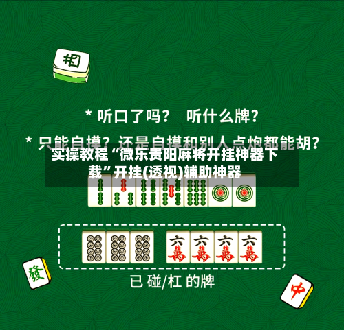 实操教程“微乐贵阳麻将开挂神器下载	”开挂(透视)辅助神器-第2张图片