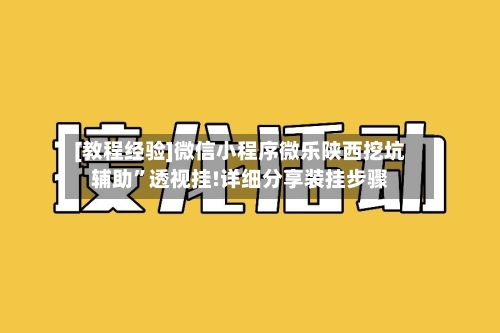 [教程经验]微信小程序微乐陕西挖坑辅助	”透视挂!详细分享装挂步骤-第3张图片