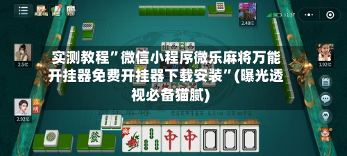 实测教程	”微信小程序微乐麻将万能开挂器免费开挂器下载安装”(曝光透视必备猫腻)-第1张图片