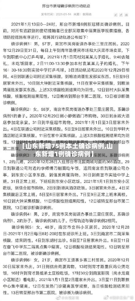 【山东新增75例本土确诊病例,山东新增1例确诊病例】-第1张图片