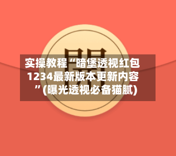 实操教程“暗堡透视红包1234最新版本更新内容	”(曝光透视必备猫腻)-第2张图片