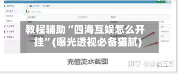 教程辅助“四海互娱怎么开挂”(曝光透视必备猫腻)-第1张图片