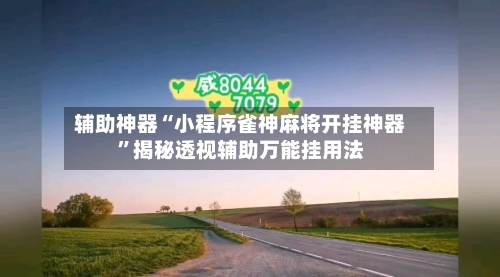 辅助神器“小程序雀神麻将开挂神器”揭秘透视辅助万能挂用法-第2张图片