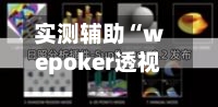 实测辅助“wepoker透视作弊挂	”详细分享装挂步骤教程-第1张图片