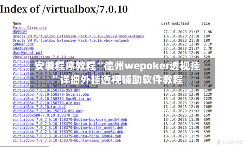 安装程序教程“德州wepoker透视挂	”详细外挂透视辅助软件教程-第1张图片