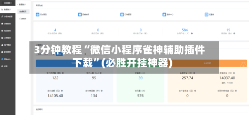 3分钟教程“微信小程序雀神辅助插件下载	”(必胜开挂神器)-第1张图片