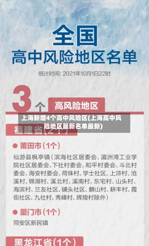 上海新增4个高中风险区(上海高中风险地区最新名单最新)-第2张图片