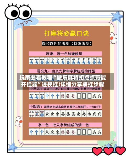 玩家必看教程“微乐麻将扣点点万能开挂器”透视挂!详细分享装挂步骤-第1张图片
