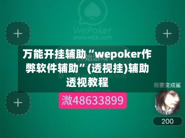 万能开挂辅助“wepoker作弊软件辅助”(透视挂)辅助透视教程-第1张图片
