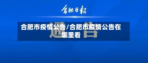 合肥市疫情公告/合肥市疫情公告在哪里看-第1张图片