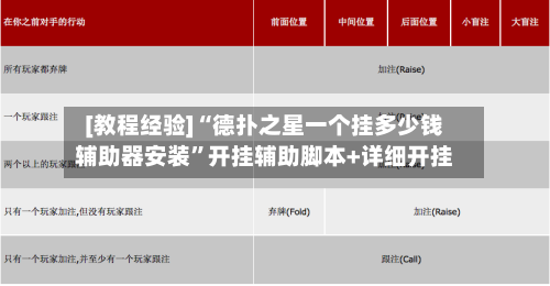 [教程经验]“德扑之星一个挂多少钱辅助器安装”开挂辅助脚本+详细开挂-第3张图片