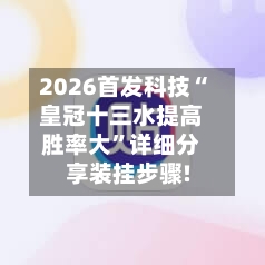2026首发科技“皇冠十三水提高胜率大”详细分享装挂步骤!-第2张图片