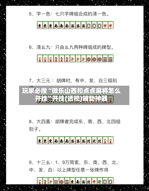 玩家必搜“微乐山西扣点点麻将怎么开挂	”开挂(透视)辅助神器-第1张图片