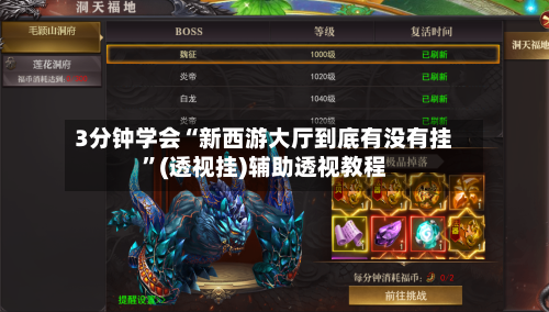 3分钟学会“新西游大厅到底有没有挂”(透视挂)辅助透视教程-第3张图片