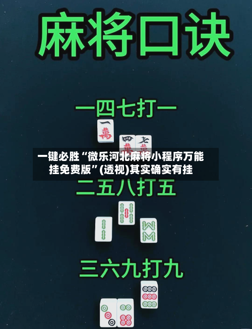 一键必胜“微乐河北麻将小程序万能挂免费版”(透视)其实确实有挂-第3张图片