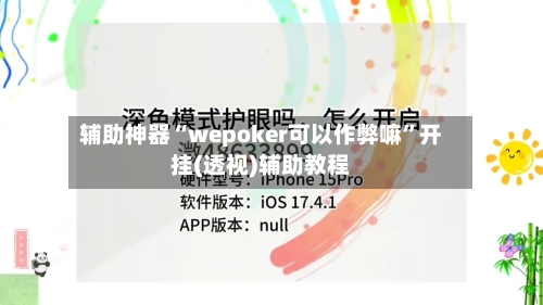 辅助神器“wepoker可以作弊嘛	”开挂(透视)辅助教程-第2张图片