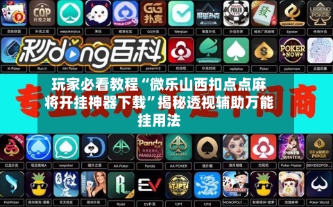 玩家必看教程“微乐山西扣点点麻将开挂神器下载”揭秘透视辅助万能挂用法-第3张图片
