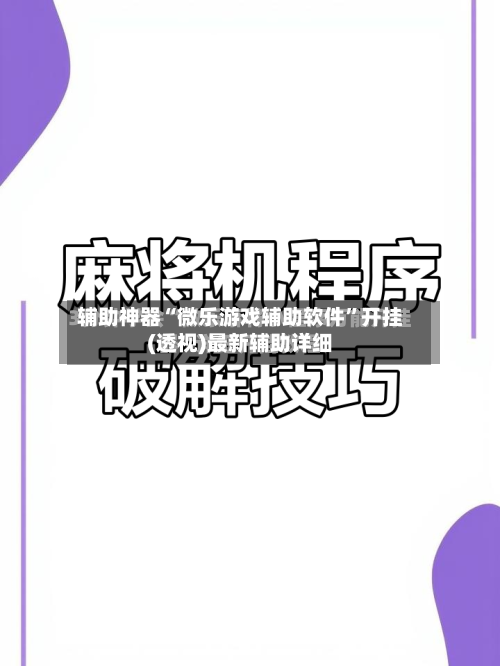 辅助神器“微乐游戏辅助软件	”开挂(透视)最新辅助详细-第1张图片