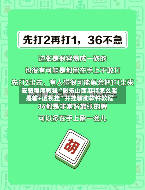 安装程序教程“微乐山西麻将怎么老是输+透视挂	”开挂辅助软件教程-第2张图片