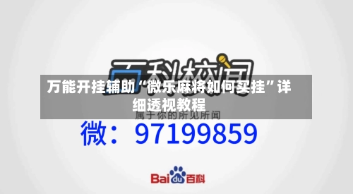 万能开挂辅助“微乐麻将如何买挂”详细透视教程-第1张图片