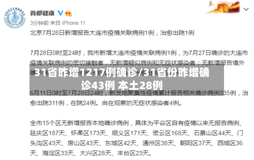 31省昨增1217例确诊/31省份昨增确诊43例 本土28例-第3张图片