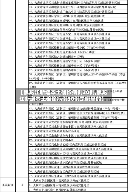 【黑龙江新增本土确诊病例30例,黑龙江新增本土确诊病例30例是哪里的】-第1张图片