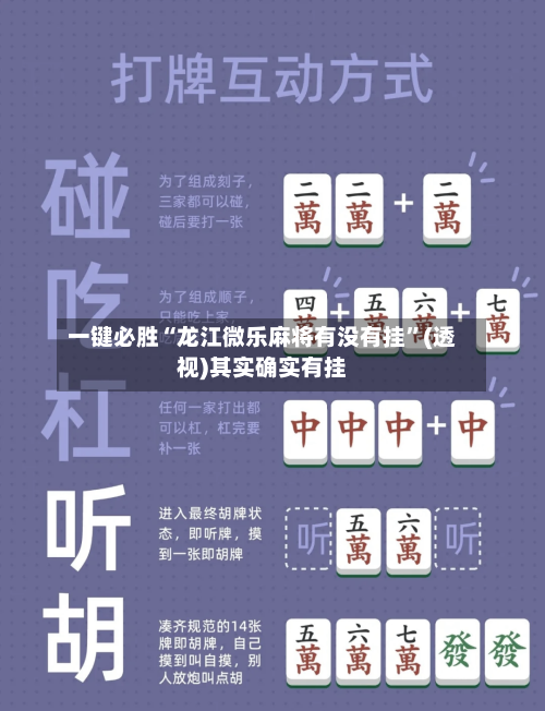 一键必胜“龙江微乐麻将有没有挂”(透视)其实确实有挂-第1张图片