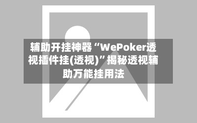 辅助开挂神器“WePoker透视插件挂(透视)”揭秘透视辅助万能挂用法-第1张图片