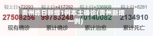 贵州昨日新增1例本土确诊(贵州新增一例)-第3张图片