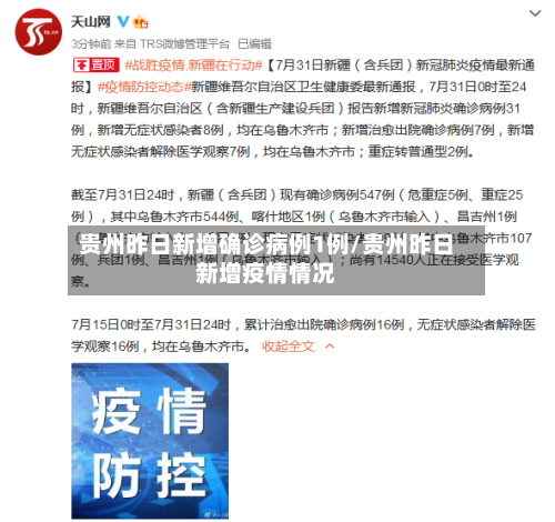 贵州昨日新增确诊病例1例/贵州昨日新增疫情情况-第2张图片
