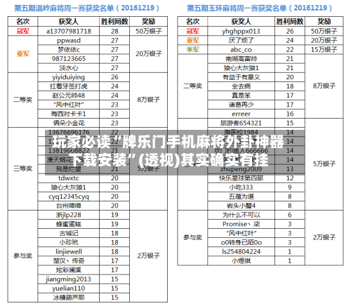 玩家必读“牌乐门手机麻将外卦神器下载安装”(透视)其实确实有挂-第2张图片