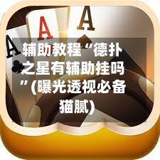 辅助教程“德扑之星有辅助挂吗”(曝光透视必备猫腻)-第1张图片