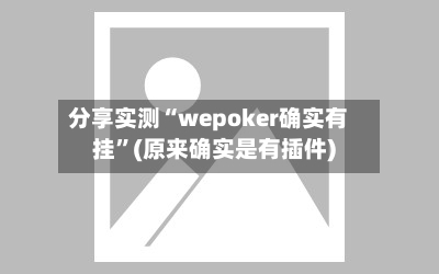 分享实测“wepoker确实有挂”(原来确实是有插件)-第1张图片