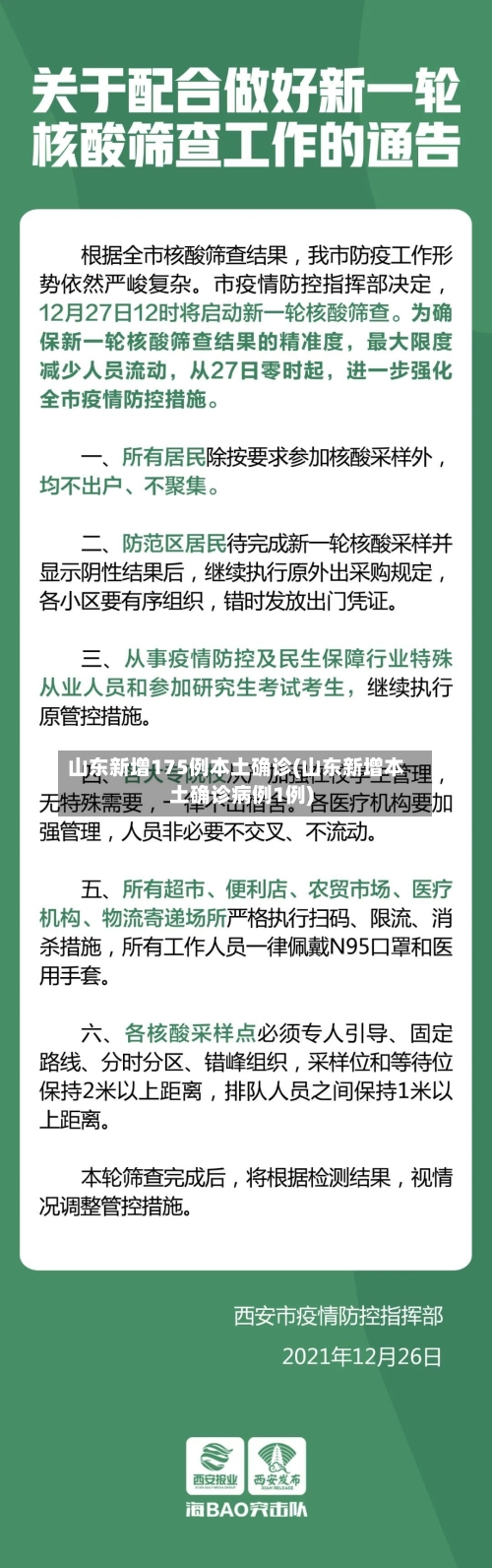 山东新增175例本土确诊(山东新增本土确诊病例1例)-第1张图片