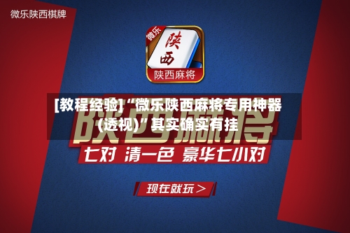[教程经验]“微乐陕西麻将专用神器(透视)	”其实确实有挂-第2张图片