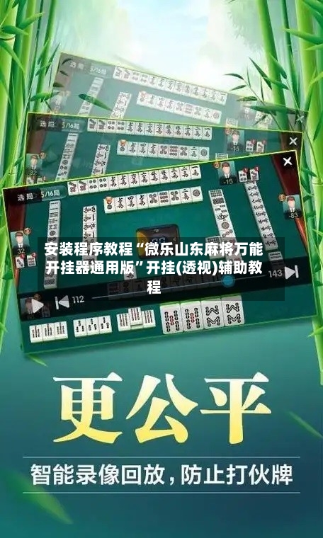 安装程序教程“微乐山东麻将万能开挂器通用版”开挂(透视)辅助教程-第2张图片