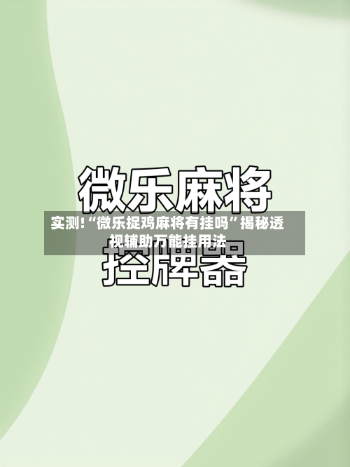 实测!“微乐捉鸡麻将有挂吗”揭秘透视辅助万能挂用法-第2张图片