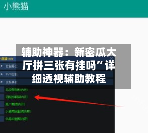 辅助神器：新密瓜大厅拼三张有挂吗”详细透视辅助教程-第2张图片