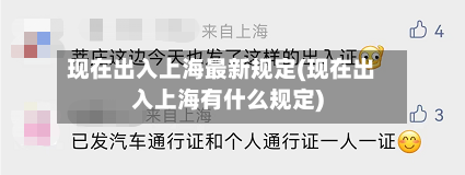 现在出入上海最新规定(现在出入上海有什么规定)-第2张图片