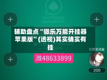 辅助盘点“微乐万能开挂器苹果版	”(透视)其实确实有挂-第2张图片